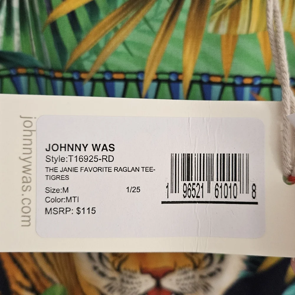 NWT Johnny Was Janie Favorite Knit Tiger Print Short Sleeve Top - Picture 7 of 10